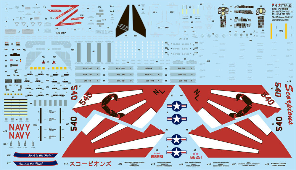 アメリカ海軍 電子戦機 EA-18G グラウラー 三沢 2021 CAGバード VAQ-132 スコーピオンズ プラモデル (プラッツ プラッツ×イタレリ 航空機シリーズ No.TPA-023) 商品画像_1
