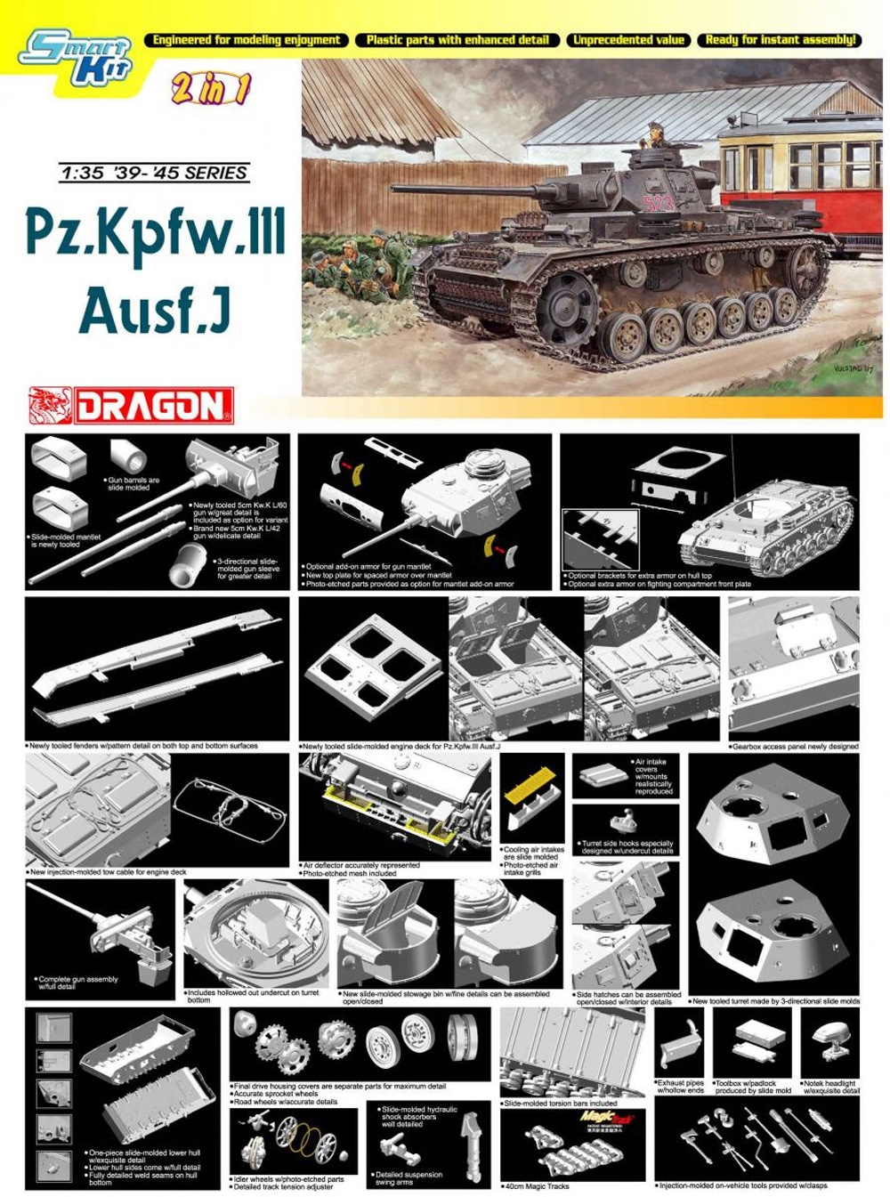 3号戦車J型 2in1 マジックトラック付属 プラモデル (ドラゴン 1/35 39-45 Series No.6394MT) 商品画像_2