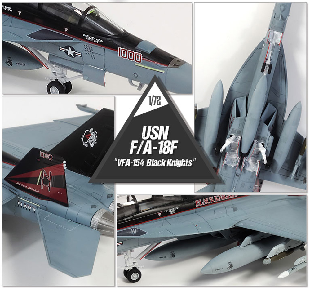 USN F/A-18F スーパーホーネット VFA-154 ブラックナイツ プラモデル (アカデミー 1/72 Aircrafts No.12577) 商品画像_3
