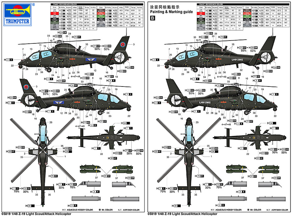 中国人民解放軍 Z-19 攻撃/偵察ヘリコプター プラモデル (トランペッター 1/48 エアクラフト プラモデル No.05819) 商品画像_1