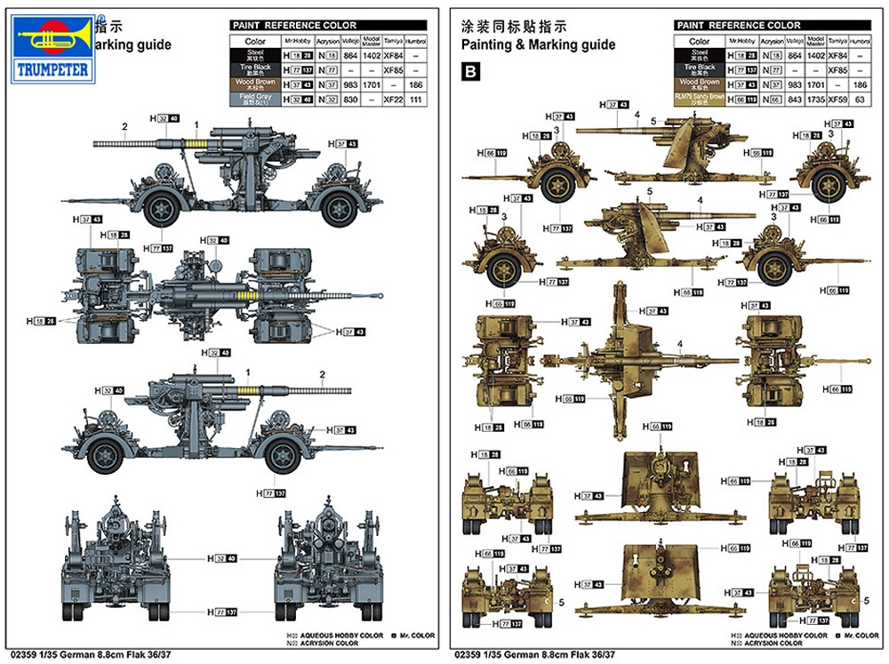 ドイツ軍 8.8cm Flak36/37 プラモデル (トランペッター 1/35 AFVシリーズ No.02359) 商品画像_1