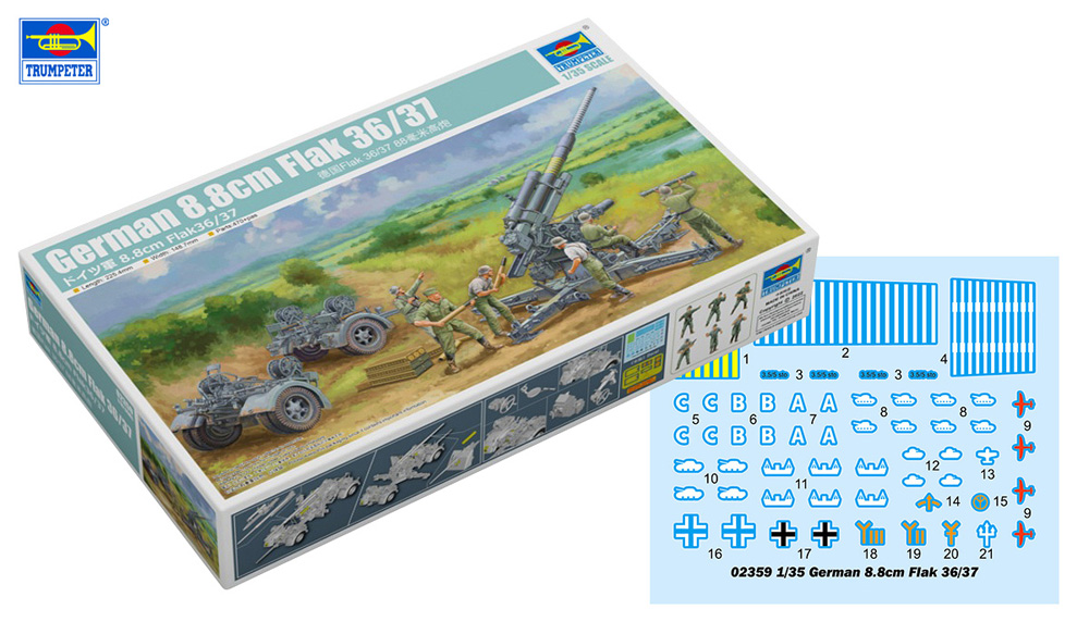 ドイツ軍 8.8cm Flak36/37 プラモデル (トランペッター 1/35 AFVシリーズ No.02359) 商品画像_2