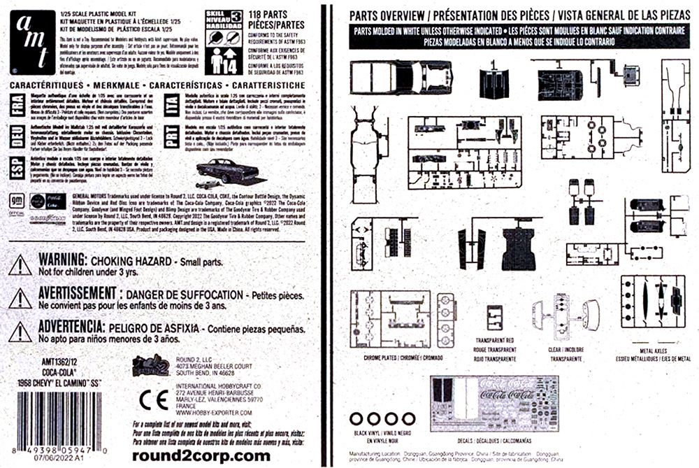 1968 シボレー エルカミーノ SS コカ・コーラ w/ソープボックスカー プラモデル (amt 1/25 カーモデル No.AMT1362/12) 商品画像_1
