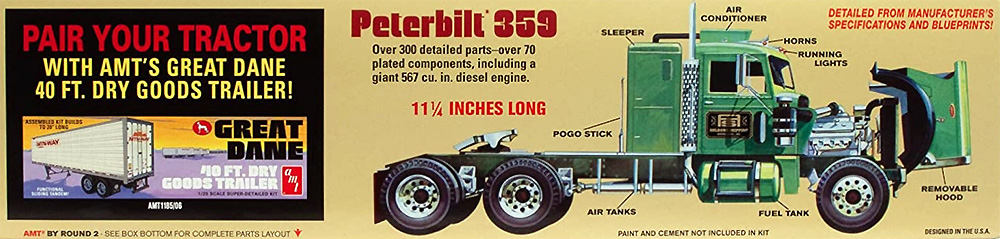 カリフォルニア ハウラー ピータービルト 359 スリーパー装備 プラモデル (amt 1/25 カーモデル No.AMT1327/06) 商品画像_2