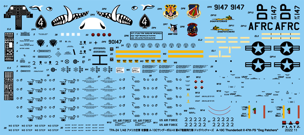 アメリカ空軍 攻撃機 A-10C サンダーボルト 2 第47戦闘飛行隊 ドッグパッチャーズ プラモデル (プラッツ プラッツ×イタレリ 航空機シリーズ No.TPA-024) 商品画像_1