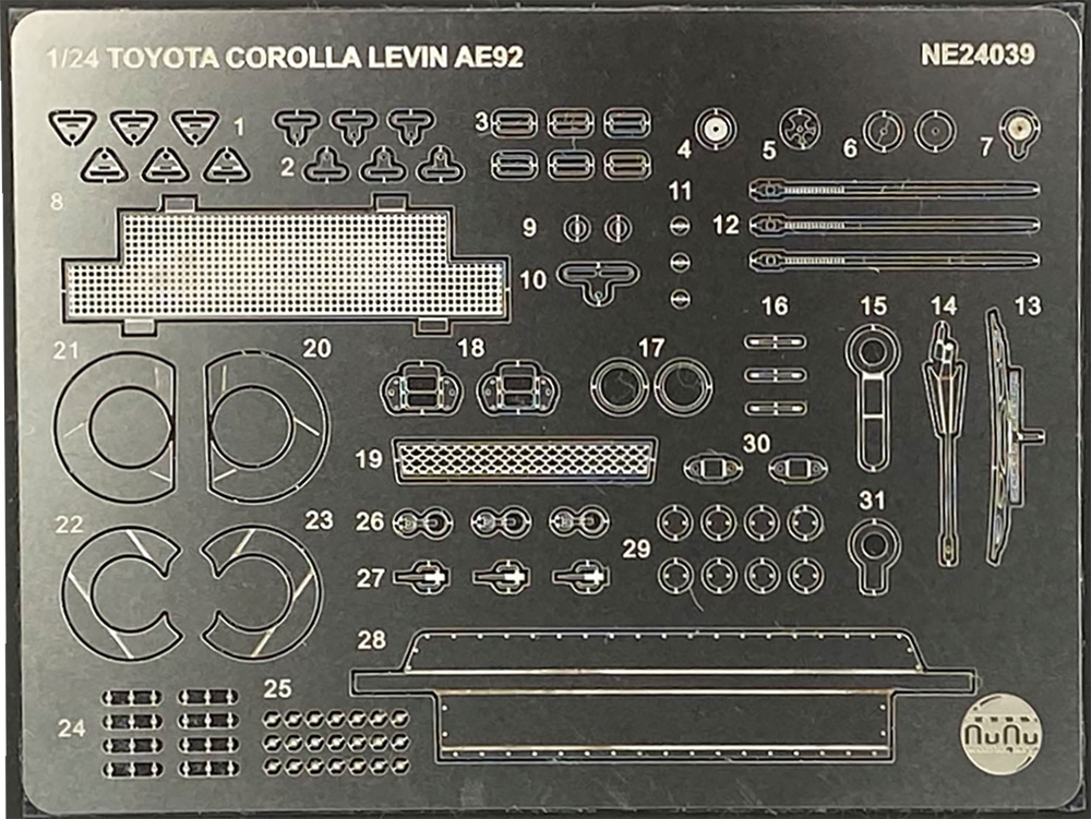トヨタ カローラ レビン AE92 1989 JTC SUGO用 ディテールアップパーツ エッチング (NuNu ディテールアップパーツシリーズ No.NE24039) 商品画像_2