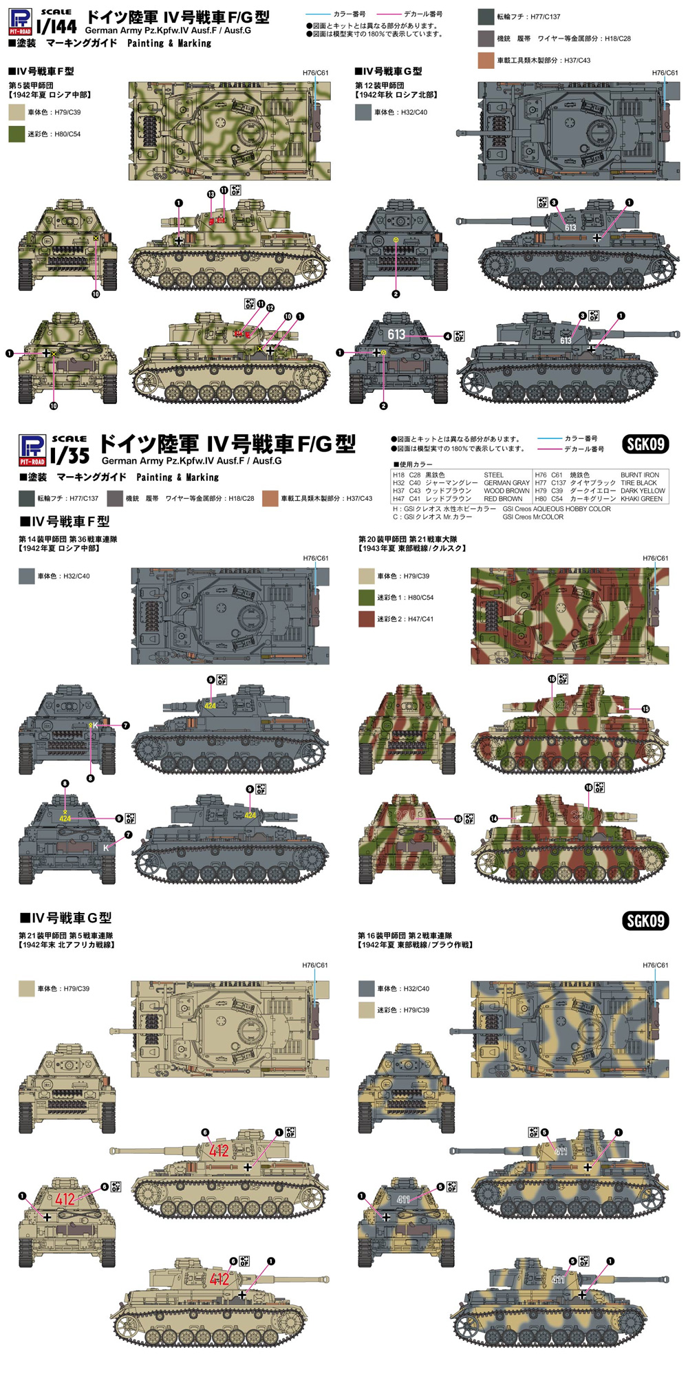 ドイツ陸軍 4号戦車F/G型 (3両入り) プラモデル (ピットロード 1/144 スモールグランドアーマー シリーズ No.SGK009) 商品画像_2