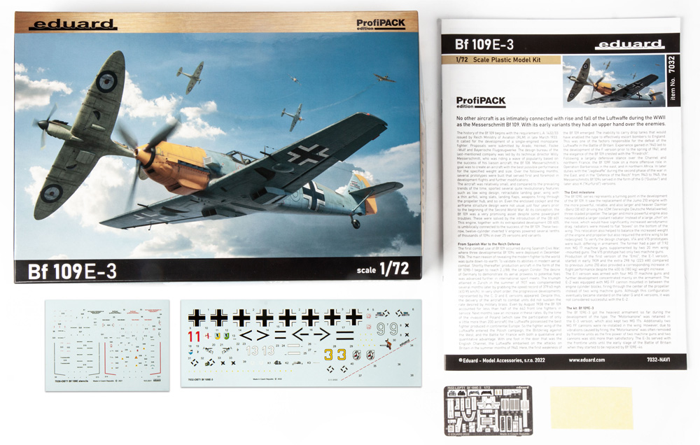 メッサーシュミット Bf109E-3 プラモデル (エデュアルド 1/72 プロフィパック No.7032) 商品画像_1