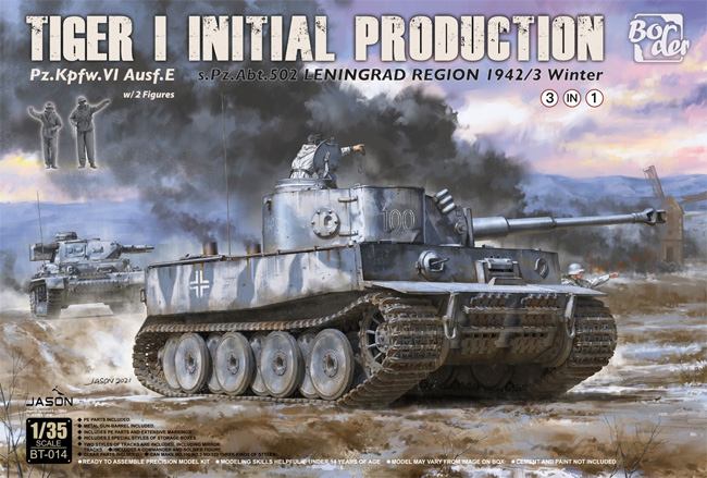 ドイツ タイガー 1 極初期生産型 第502重戦車大隊 レニングラード 1942/3 冬 3in1 プラモデル (ボーダーモデル 1/35 ミリタリー No.BT-014) 商品画像