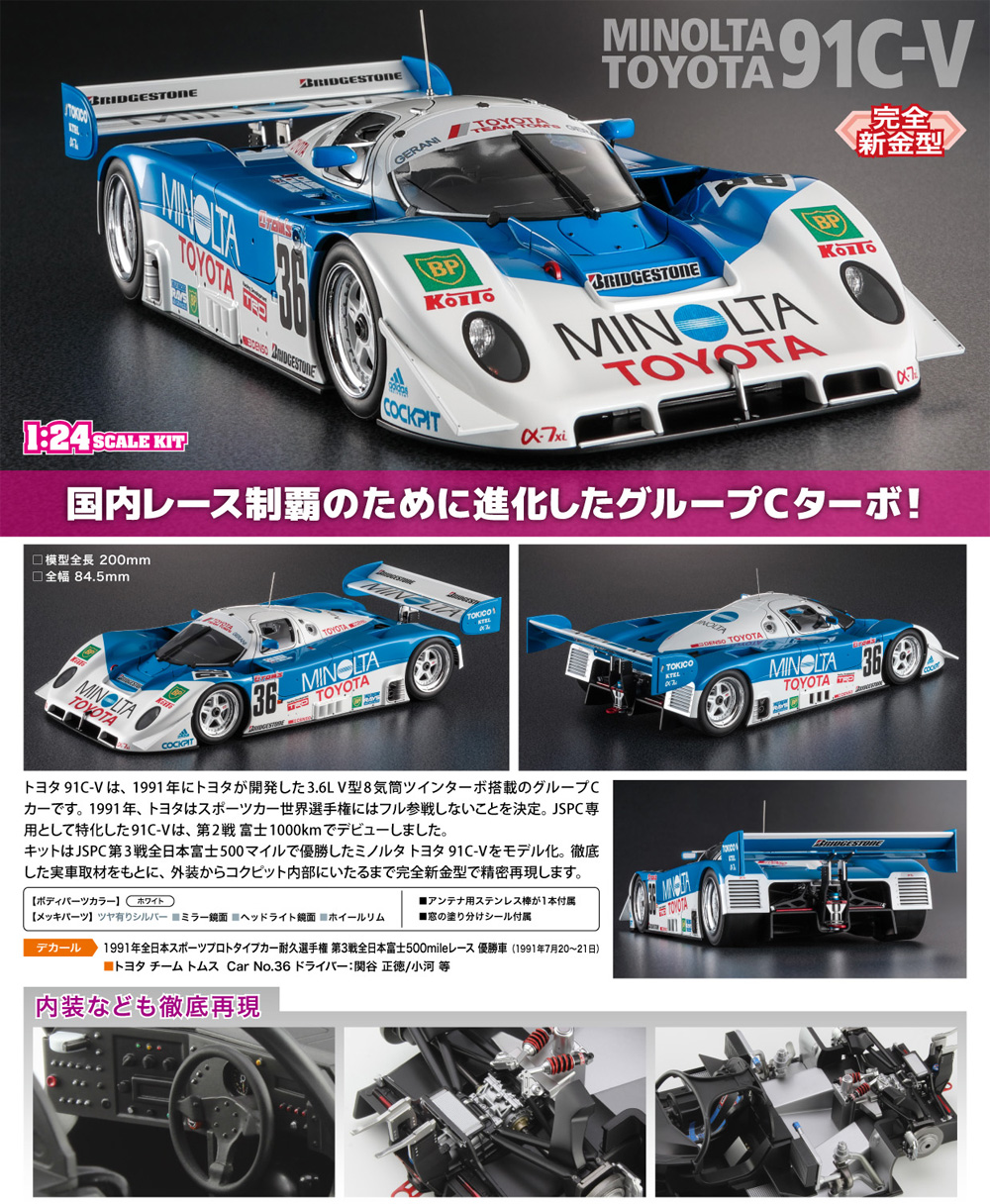 ミノルタ トヨタ 91C-V プラモデル (ハセガワ 1/24 自動車 HCシリーズ No.HC-056) 商品画像_1