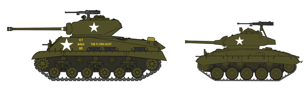 M4A3E8 シャーマン & M24 チャーフィー アメリカ陸軍主力戦車 コンボ プラモデル (ハセガワ 1/72 AFV 限定生産 No.30068) 商品画像_2