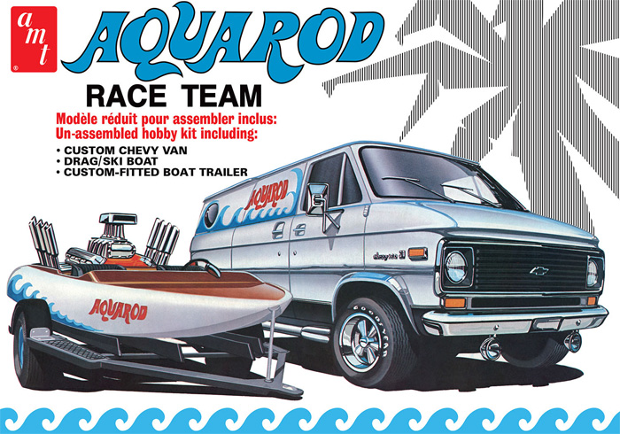 アクアロッド・レースチーム 1975 シェビー バン ＆ レースボート & ボートトレーラー プラモデル (amt 1/25 カーモデル No.AMT1338/06) 商品画像