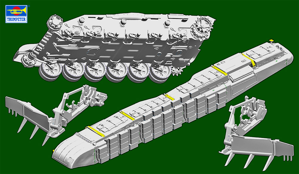 ロシア連邦軍 T-72B1 主力戦車 w/KMT-6 & グレーティングアーマー プラモデル (トランペッター 1/35 AFVシリーズ No.09609) 商品画像_3