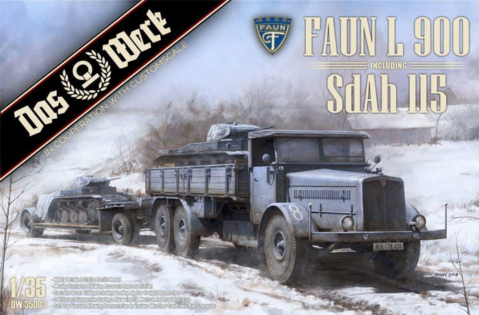 FAUN L900 トラック (ソフトトップ＆ハードトップ付) w/Sd.Ah.115 トレーラー プラモデル (ダス ヴェルク 1/35 ミリタリー No.DW35003X) 商品画像