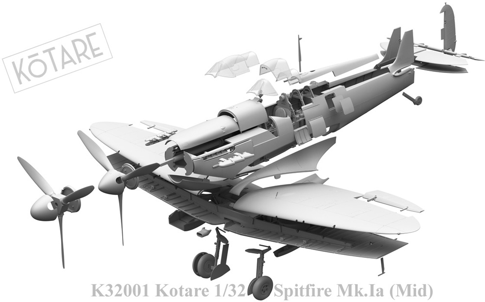 スピットファイア Mk.1a タイプ300 中期型 プラモデル (コータリモデルス 1/32 ミリタリー No.K32001) 商品画像_1