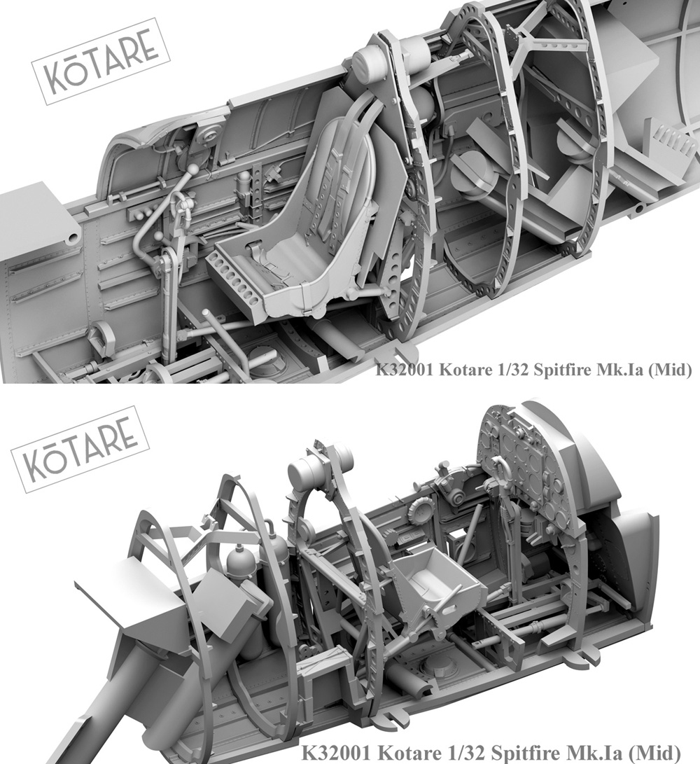 スピットファイア Mk.1a タイプ300 中期型 プラモデル (コータリモデルス 1/32 ミリタリー No.K32001) 商品画像_3