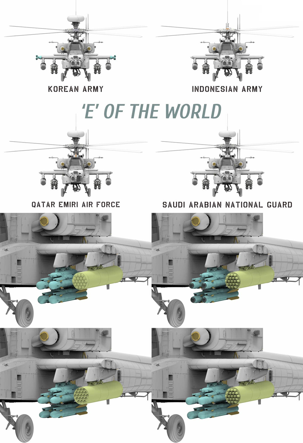 世界のE AH-64E 攻撃ヘリコプター (限定版) プラモデル (タコム 1/35 ミリタリー No.2603) 商品画像_3