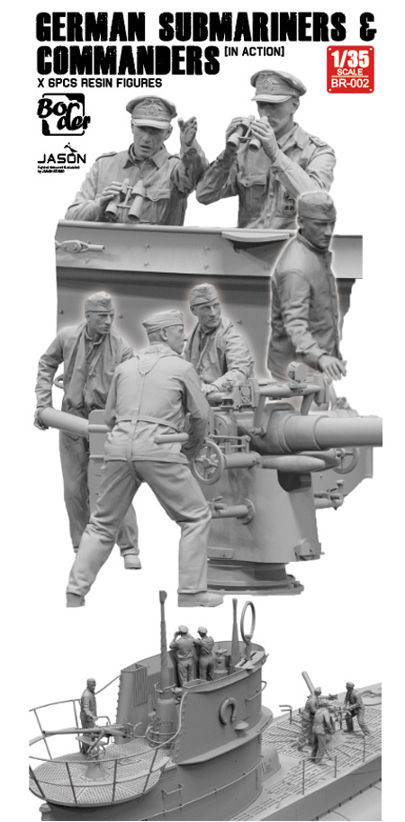 ドイツ 潜水艦 乗組員 & 指揮官 6体セット レジン (ボーダーモデル 1/35 ミリタリー No.BR002) 商品画像