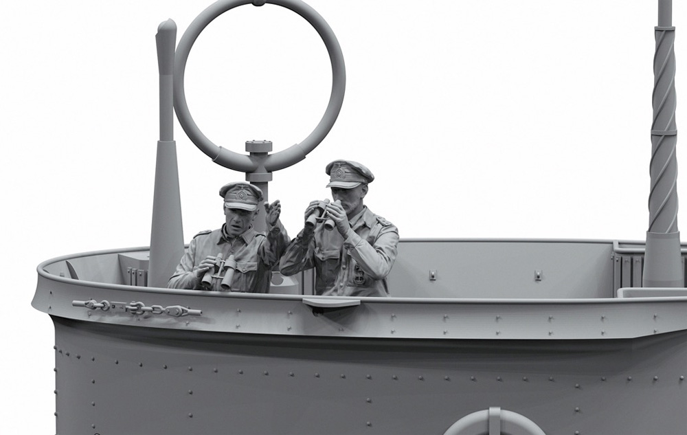 ドイツ 潜水艦 乗組員 & 指揮官 6体セット レジン (ボーダーモデル 1/35 ミリタリー No.BR002) 商品画像_3