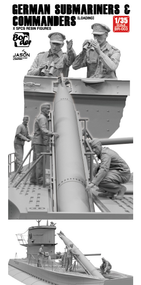 ドイツ 潜水艦 乗組員 & 指揮官 5体セット レジン (ボーダーモデル 1/35 ミリタリー No.BR003) 商品画像