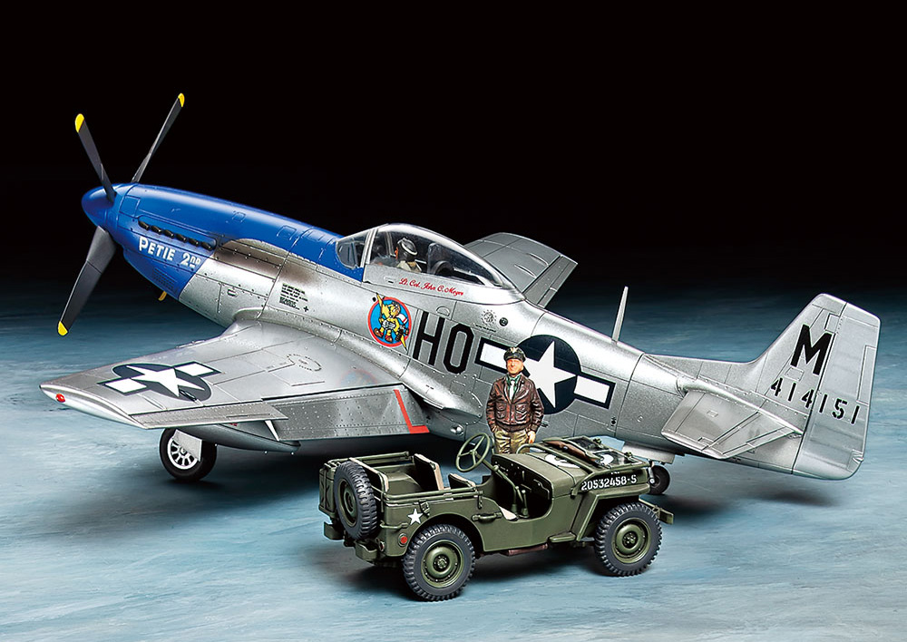 ノースアメリカン P-51D マスタング 1/4トン小型四輪駆動軍用車セット プラモデル (タミヤ 1/48 飛行機 スケール限定品 No.25205) 商品画像_1