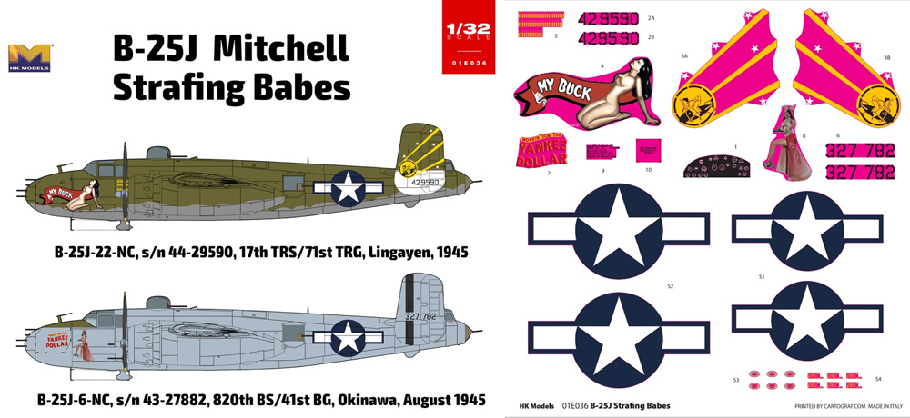 B-25J ミッチェル Strafing babes プラモデル (HKモデル 1/32 エアクラフト No.01E036) 商品画像_1