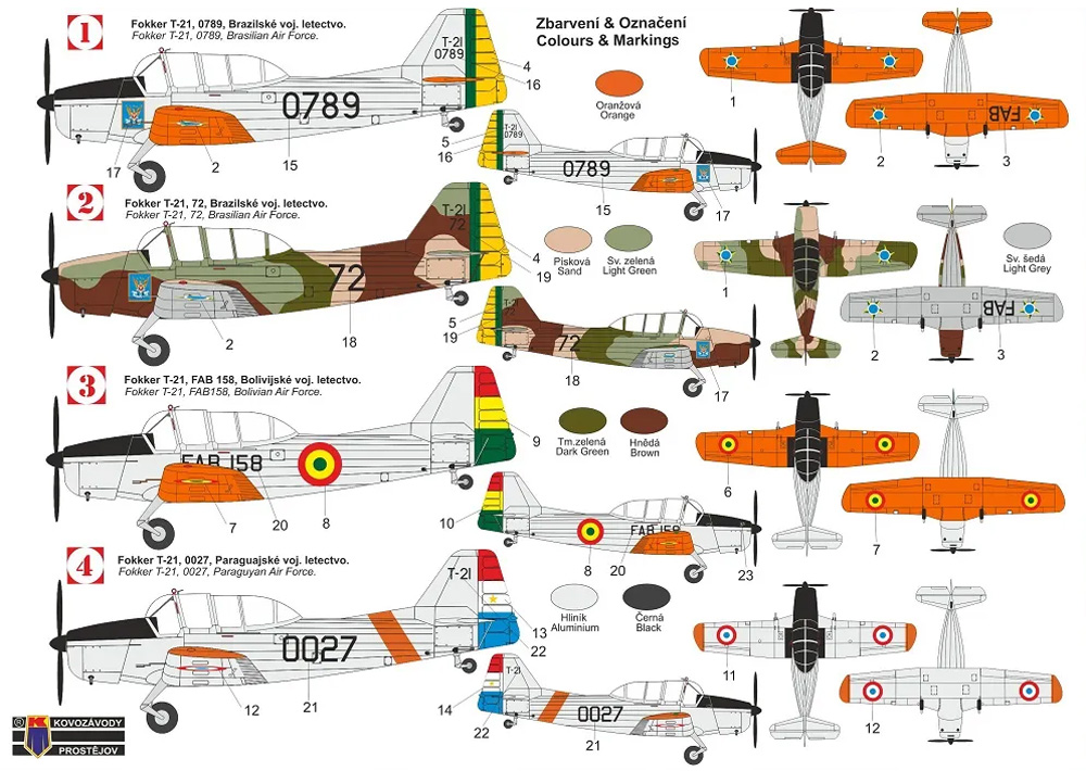 フォッカー T-21 インストラクター プラモデル (KPモデル 1/72 エアクラフト プラモデル No.KPM0373) 商品画像_1