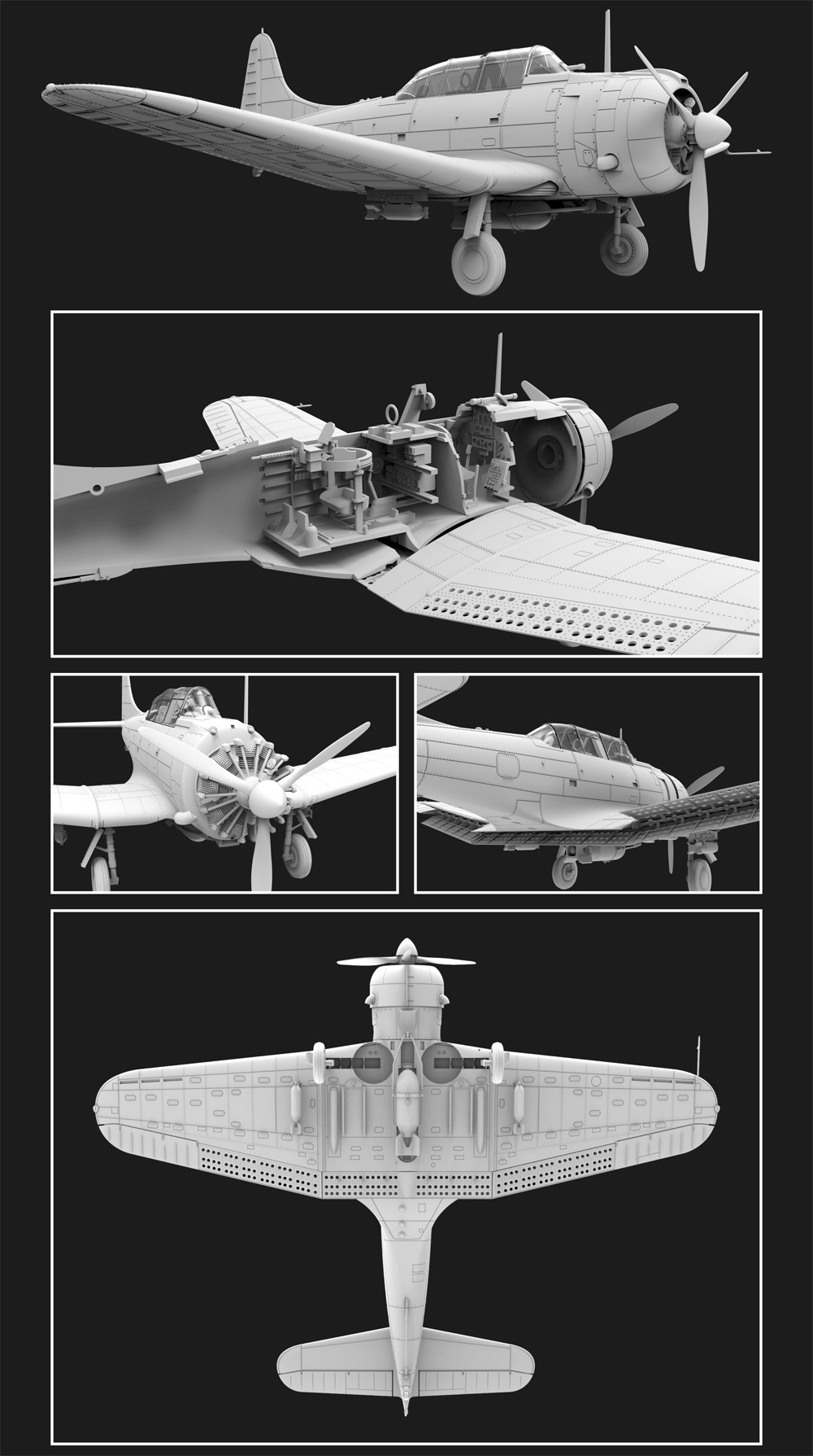 SBD-2 ドーントレス プラモデル (フライホーク 1/72 ミリタリー No.FH6002) 商品画像_3