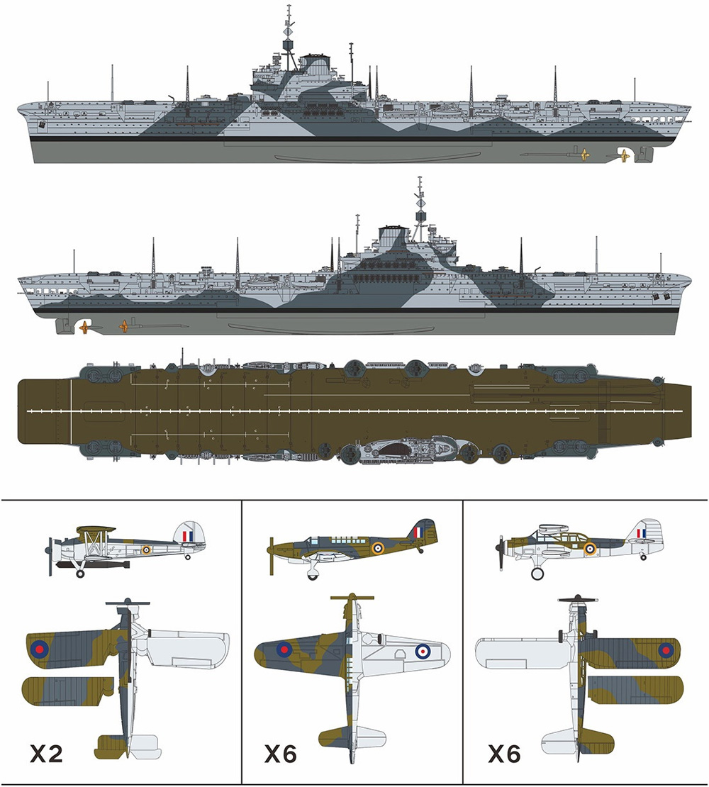 イギリス海軍 航空母艦 フォーミダブル 1941 豪華版 プラモデル (フライホーク 1/700 艦船 No.FH1152S) 商品画像_1