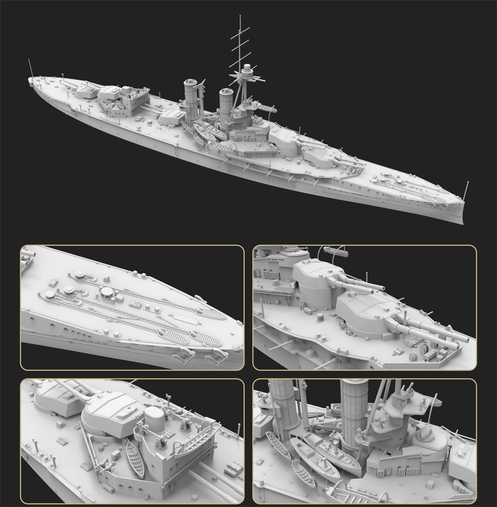 イギリス海軍 戦艦 アイアン・デューク 1914 豪華版 プラモデル (フライホーク 1/700 艦船 No.FH1312S) 商品画像_3