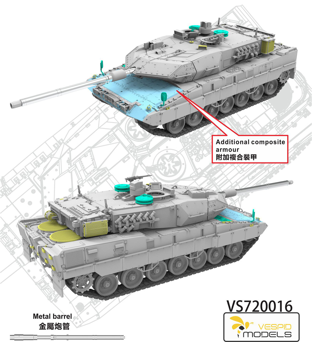 レオパルト 2A7V ドイツ主力戦車 プラモデル (ヴェスピッドモデル 1/72 ミリタリー No.VS720016) 商品画像_3