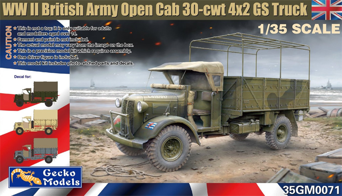 WW2 イギリス軍 30-cwt 4x2 GSトラック オープンキャブ プラモデル (ゲッコーモデル 1/35 ミリタリー No.35GM0071) 商品画像