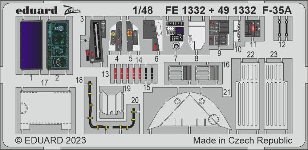 F-35A ズームエッチングパーツ (タミヤ用) エッチング (エデュアルド 1/48 エアクラフト カラーエッチング ズーム (FE-×) No.FE1332) 商品画像_1