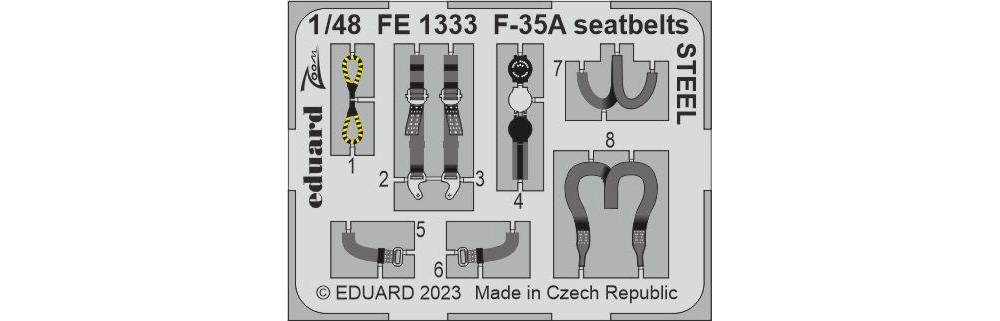 F-35A シートベルト (ステンレス製) (タミヤ用) エッチング (エデュアルド 1/48 エアクラフト カラーエッチング ズーム (FE-×) No.FE1333) 商品画像_1