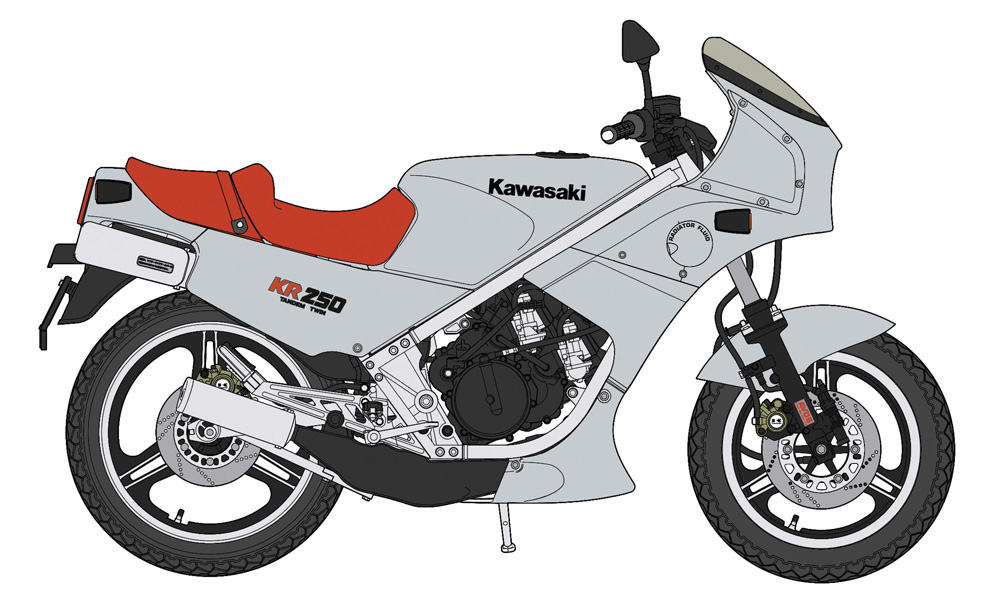 カワサキ KR250 (KR250A) シルバーカラー プラモデル (ハセガワ 1/12 バイク 限定生産 No.21747) 商品画像_2
