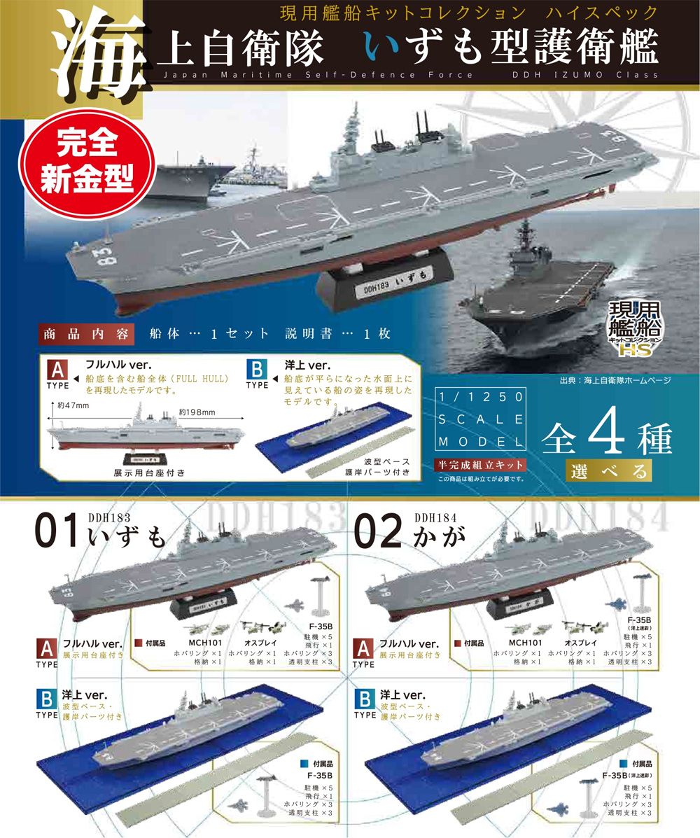 現用艦船キットコレクション ハイスペック 海上自衛隊 いずも型護衛艦 (1BOX) プラモデル (エフトイズ 現用艦船キットコレクション No.FT60731) 商品画像_1