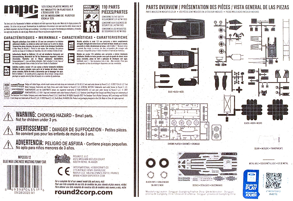 ブルーマックス ロングノーズ マスタング ファニーカー プラモデル (MPC 1/25 カーモデル No.MPC930/12) 商品画像_1