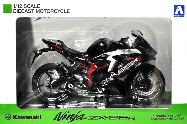 カワサキ Ninja ZX-25R メタリックスパークブラック×パールフラットスターダストホワイト 完成品 (アオシマ 1/12 完成品バイクシリーズ No.109700) 商品画像