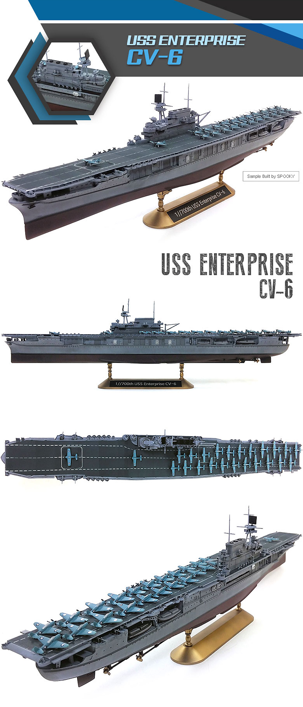 USS エンタープライズ CV-6 ミッドウェイ作戦 プラモデル (アカデミー 艦船・船舶 No.14409) 商品画像_2