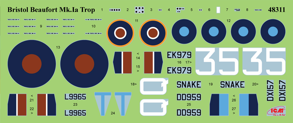 ブリストル ビューフォート Mk.1A w/トロピカル フィルター プラモデル (ICM 1/48 エアクラフト プラモデル No.48311) 商品画像_1