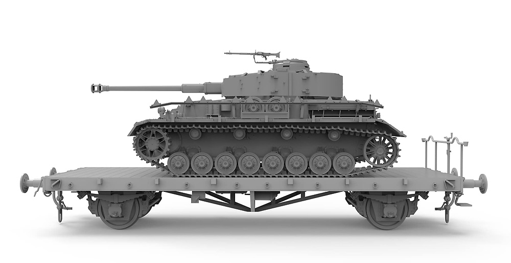ドイツ 4号戦車J型 初期/中期型&平貨車 2in1 w/線路 プラモデル (ボーダーモデル 1/35 ミリタリー No.BT-025) 商品画像_1