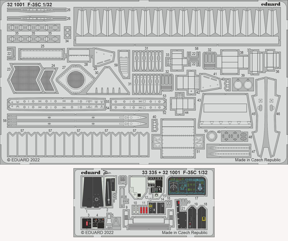 F-35C ビッグEDパーツセット (トランぺッター用) エッチング (エデュアルド 1/32 ＢＩＧ ED （AIR） No.BIG33147) 商品画像_1