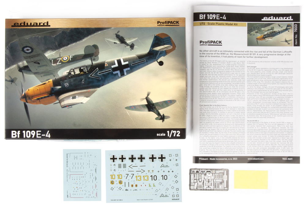 メッサーシュミット Bf109E-4 プラモデル (エデュアルド 1/72 プロフィパック No.7033) 商品画像_1