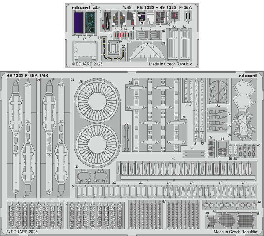F-35A エッチングパーツ (タミヤ用) エッチング (エデュアルド 1/48 エアクラフト用 カラーエッチング (49-×) No.491332) 商品画像_1