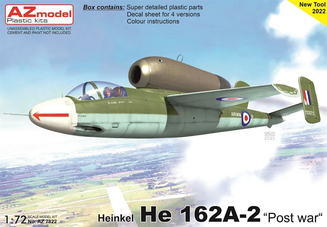 ハインケル He162A-2 大戦後 プラモデル (AZ model 1/72 エアクラフト プラモデル No.AZ7822) 商品画像