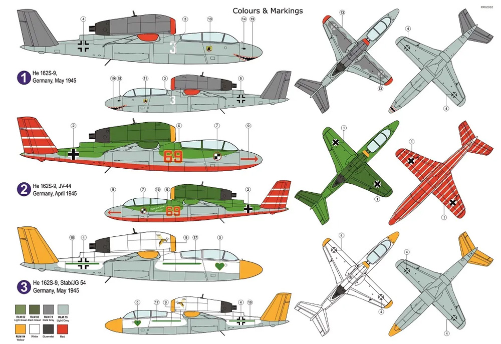 ハインケル He162S-9 Vテール 複座ジェット機 プラモデル (AZ model 1/72 エアクラフト プラモデル No.AZ7839) 商品画像_1