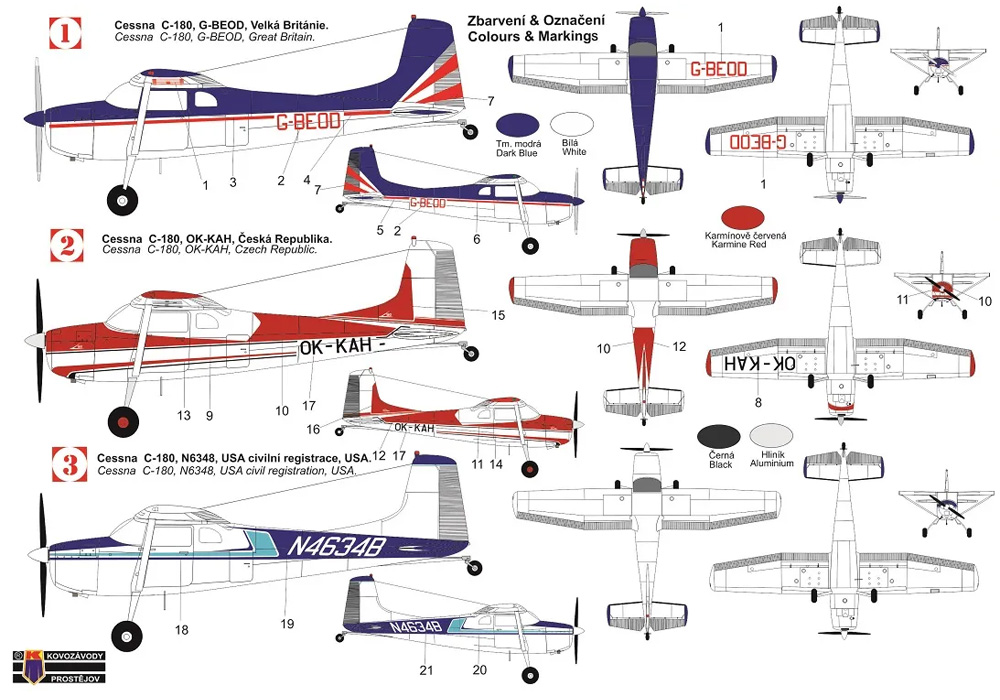 セスナ C-180 スカイワゴン プラモデル (KPモデル 1/72 エアクラフト プラモデル No.KPM0236) 商品画像_1