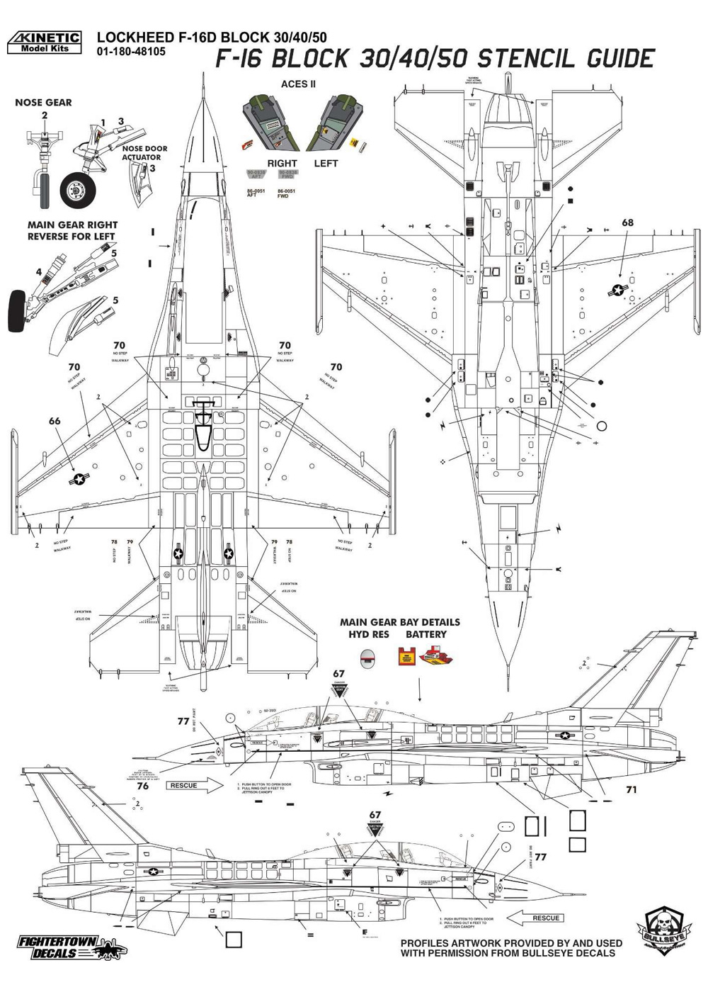 F-16D ブロック30/40/50 アメリカ空軍 プラモデル (キネティック 1/48 エアクラフト プラモデル No.K48105) 商品画像_4