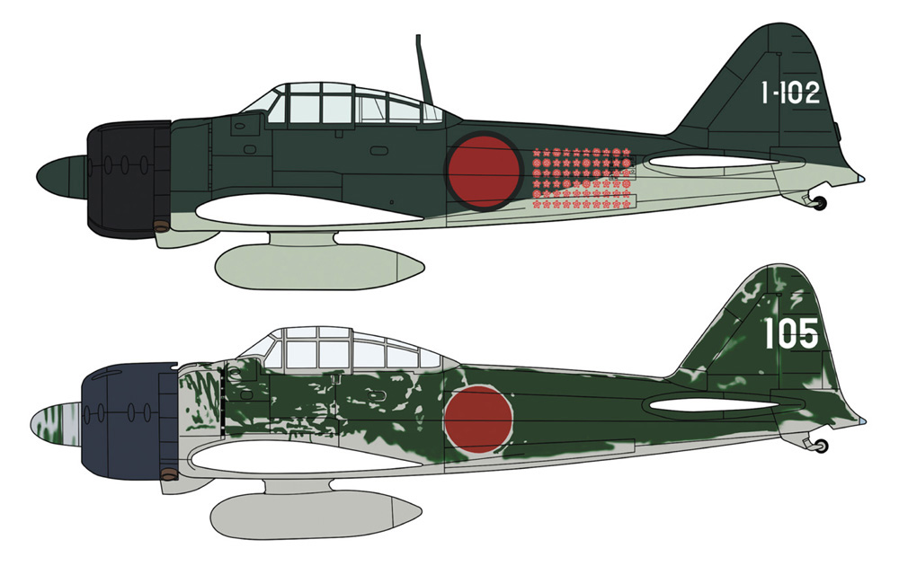 三菱 A6M2b/A6M3 零式艦上戦闘機 21型/22型 ラバウルエースセット プラモデル (ハセガワ 1/72 飛行機 限定生産 No.02437) 商品画像_2