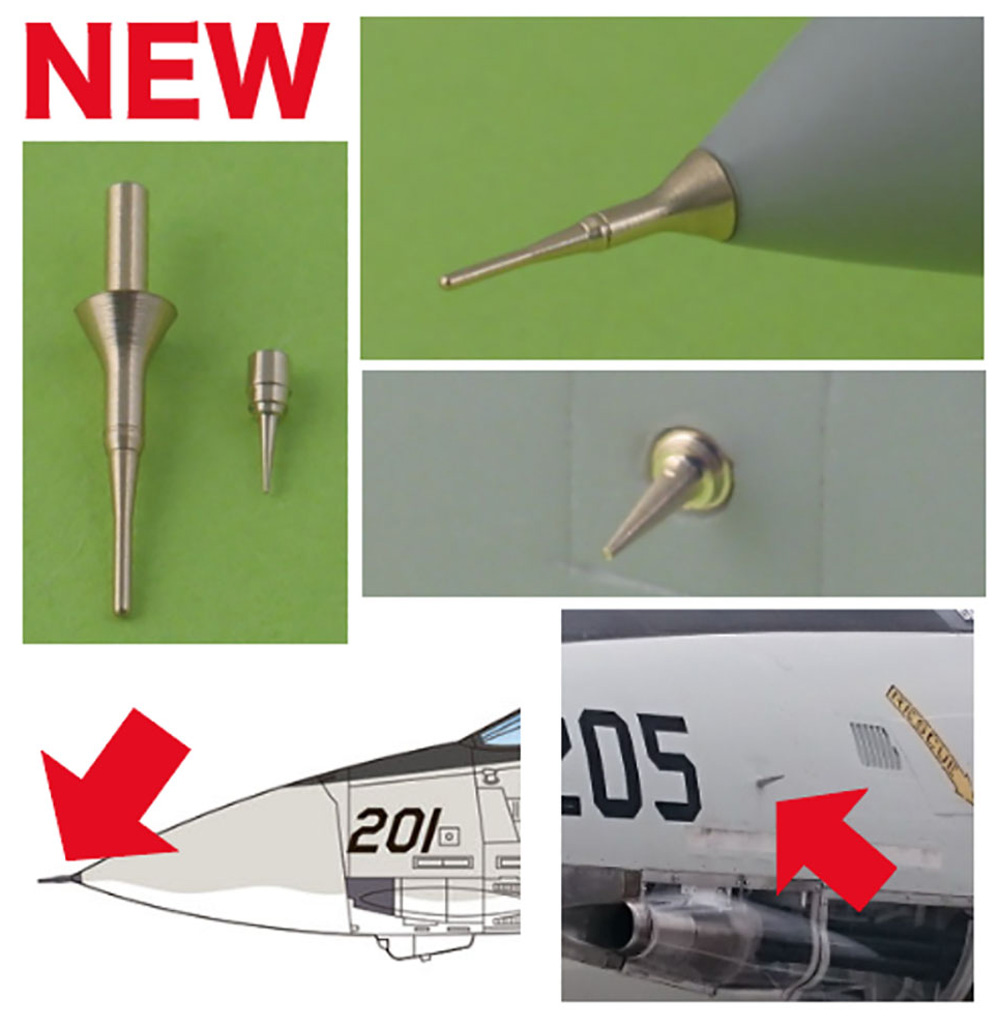 F-14 トムキャット用 ピトー管&AOAセンサー メタル (プラッツ 1/48 アクセサリーパーツ No.MM48-004) 商品画像_1